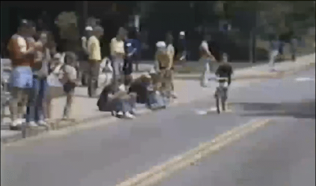 Kid on Bike gif from 80's